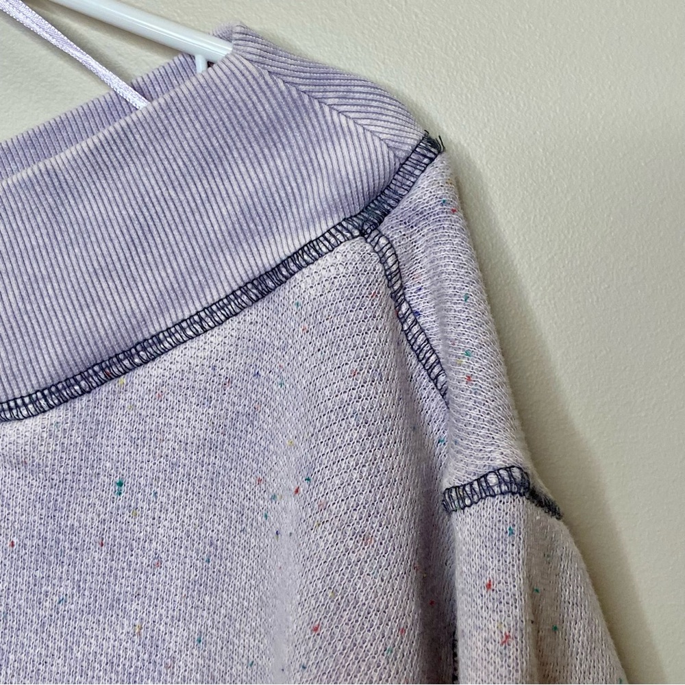 Pilcro Off-the-Shoulder Slouchy Lavender Sweater, Size Small - Picture 4 of 7